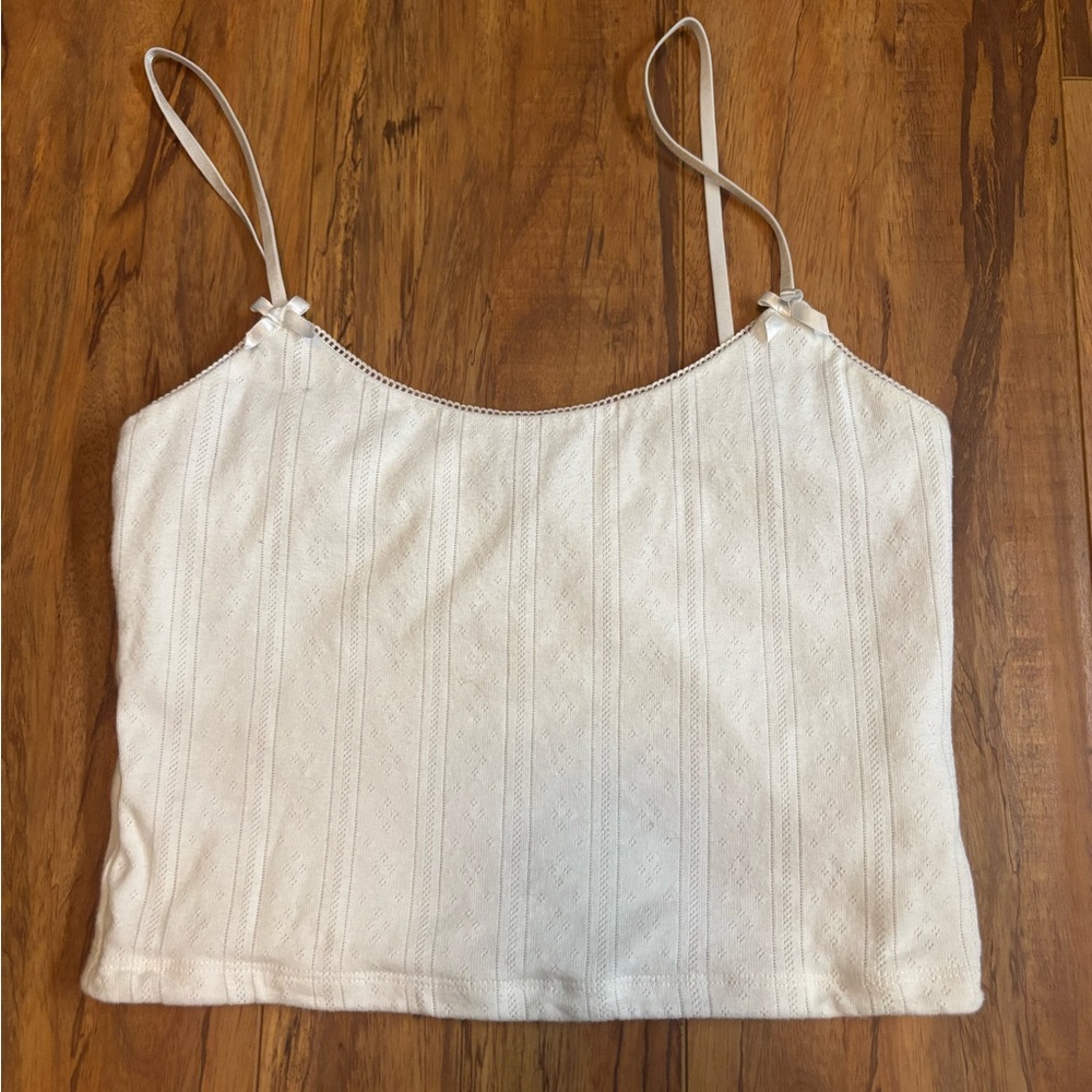 White Fox Bow Strap Top